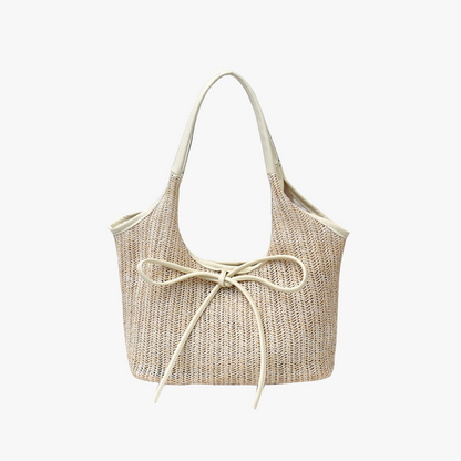 Bumi Lestari Ribbon Straw Tote