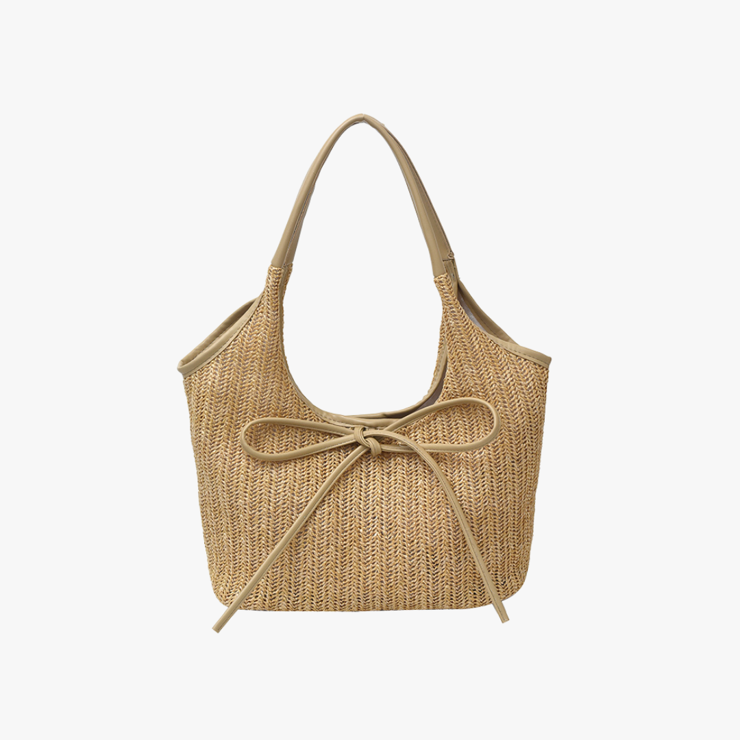 Bumi Lestari Ribbon Straw Tote