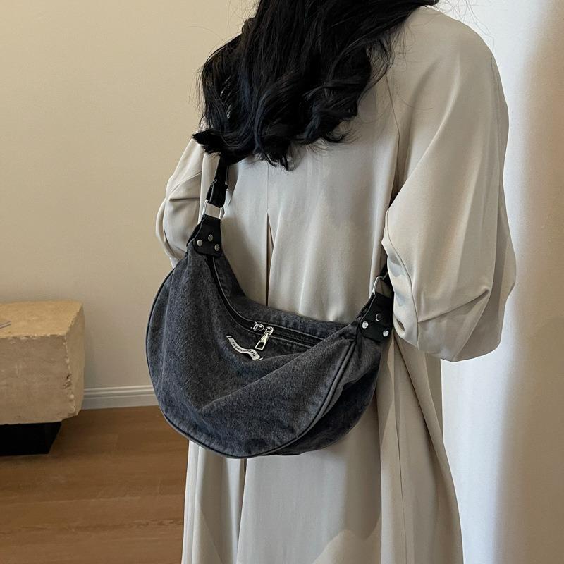 Gemalai Denim Crescent Bag
