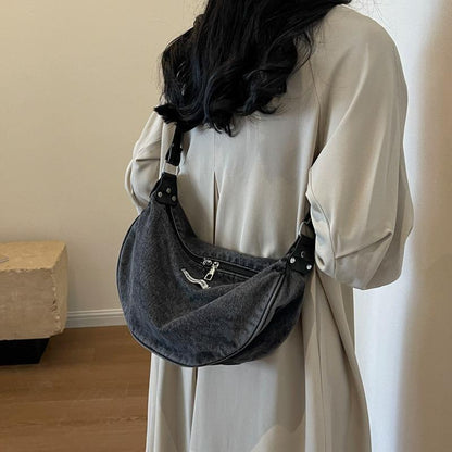 Gemalai Denim Crescent Bag