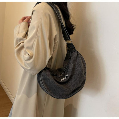 Gemalai Denim Crescent Bag