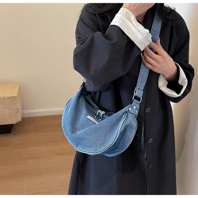 Gemalai Denim Crescent Bag