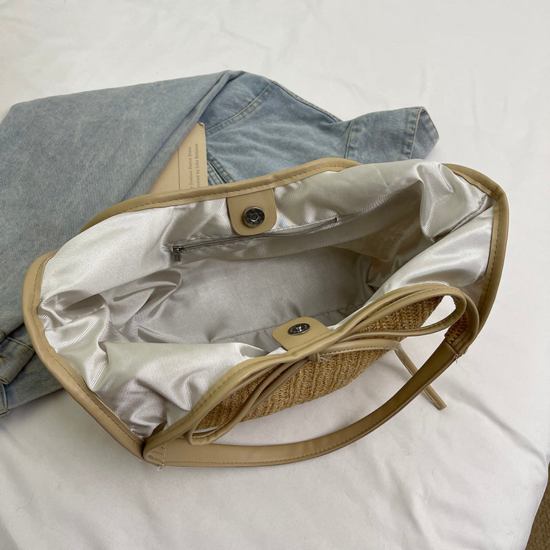 Bumi Lestari Ribbon Straw Tote