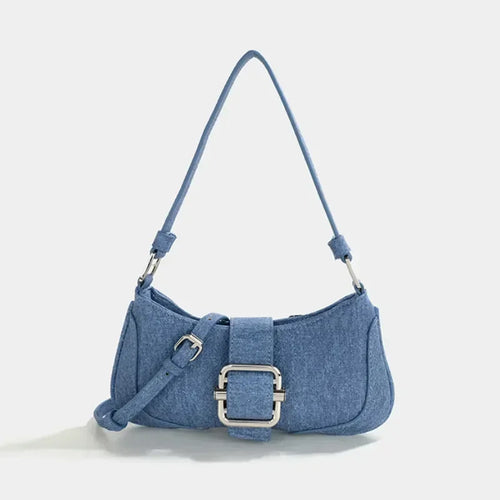 Gemalai Denim Buckle Strap Bag