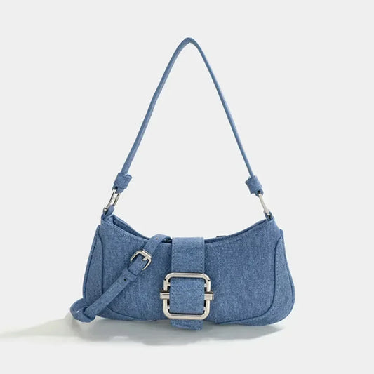 Gemalai Denim Buckle Strap Bag