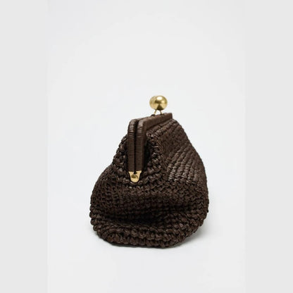 Meluraya Woven Chain Clutch Bag