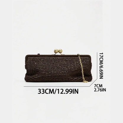 Meluraya Woven Chain Clutch Bag