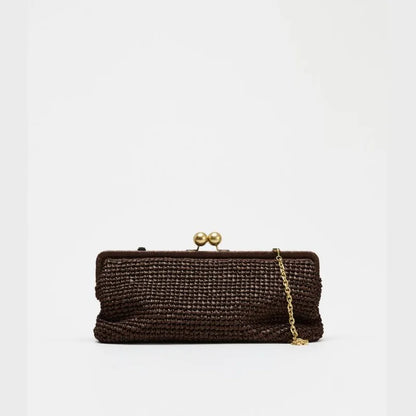 Meluraya Woven Chain Clutch Bag