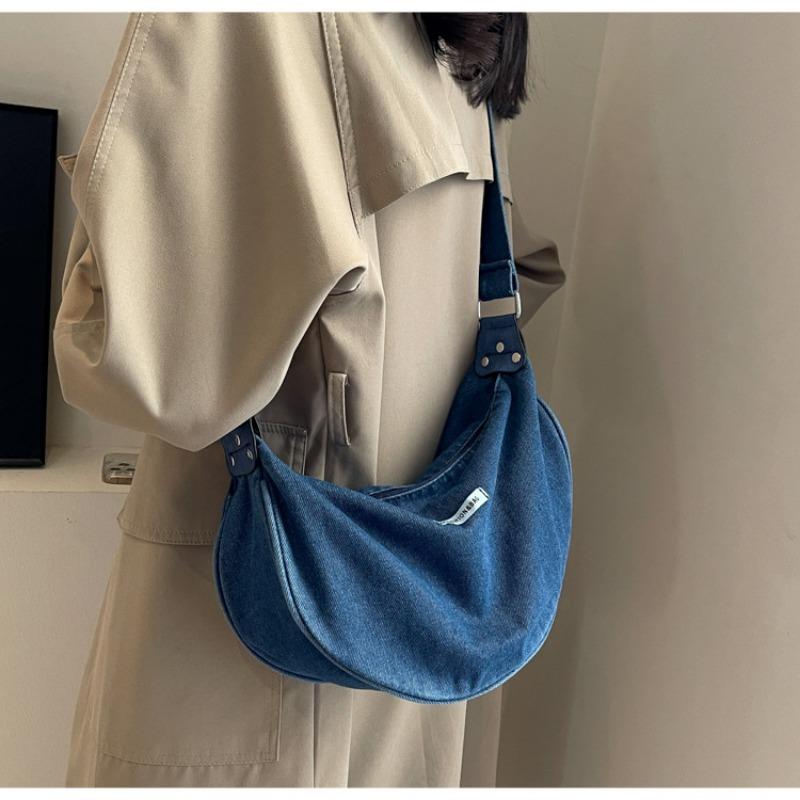 Gemalai Denim Crescent Bag
